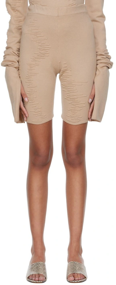 Selasi Ssense Exclusive Beige Kbn Knitwear Edition Shorts