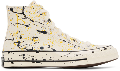 Converse Off-white Paint Splatter Chuck 70 Hi Sneakers In Multicolour