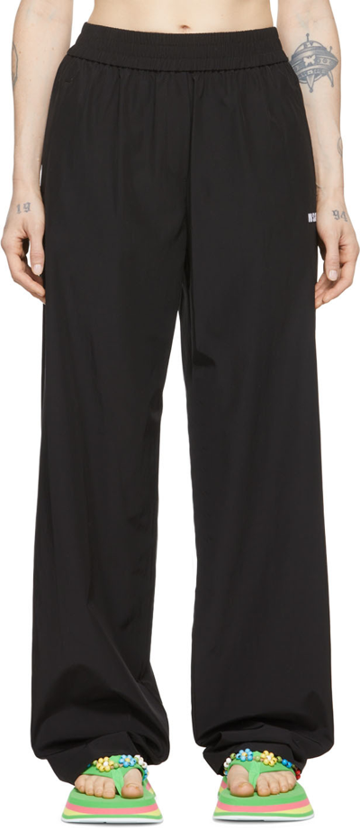 Msgm Black Viscose Lounge Pants In 99 Black