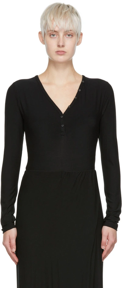 Determ Black Rayon Bodysuit