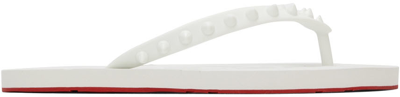 Christian Louboutin 10mm Loubi Flip Rubber Flip Flops In White