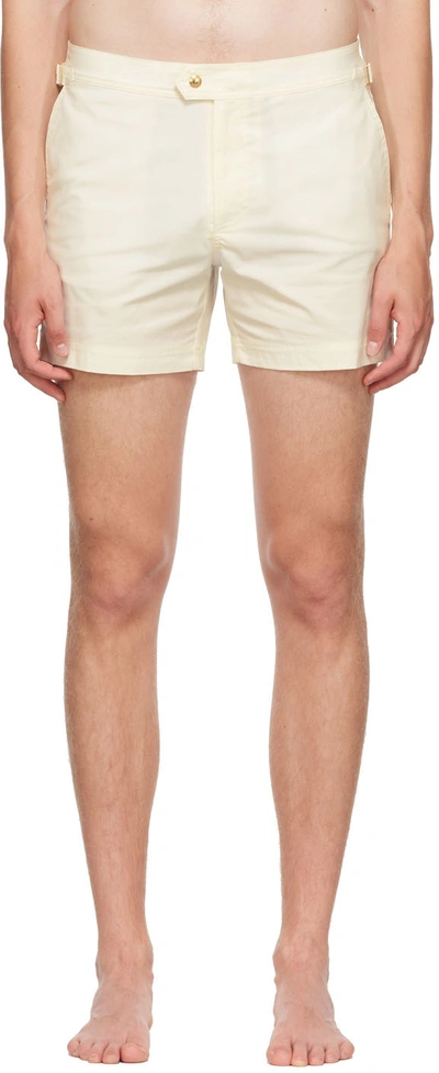 Tom Ford Slim-fit Short-length Swim Shorts In Ivory