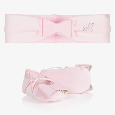 Monnalisa Babies' Girls Pink Pre-walker & Headband Set