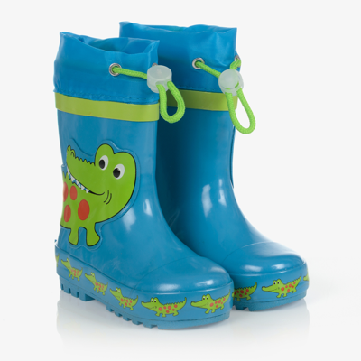 Playshoes Kids' Boys Blue Crocodile Rain Boots