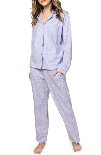 Petite Plume Periwinkle Paisley Pajamas In Blue