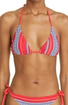 Lemlem Luchia String Bikini Top In Classic Red