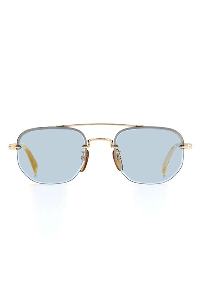 David Beckham Eyewear 53mm Geometric Sunglasses In Gold Beige