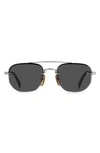David Beckham Eyewear 53mm Geometric Sunglasses In Ruthenium Black / Grey