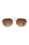 David Beckham Eyewear 53mm Geometric Sunglasses In Ruthenium Havana / Brown