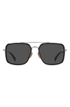 David Beckham Eyewear 59mm Polarized Rectangular Sunglasses In Black Ruth / Gray Pz