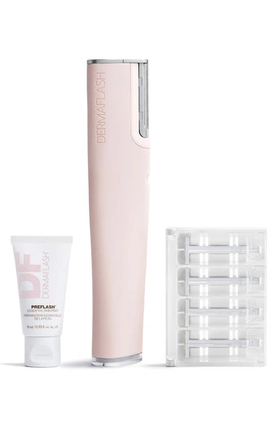 Dermaflash Luxe+ Advanced Sonic Dermaplaning & Peach Fuzz Removal Set In Blush