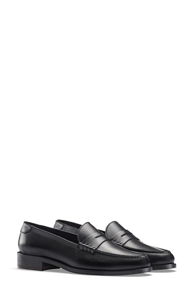 Koio Brera Leather Penny Loafers In Nero