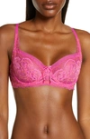 Skarlett Blue 'minx' Unlined Lace Demi Underwire Bra In Magnolia,coral