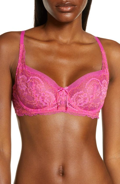 Skarlett Blue 'minx' Unlined Lace Demi Underwire Bra In Magnolia,coral