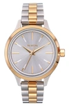 Nixon Optimist Bracelet Watch, 33.5mm In Silver / Gold