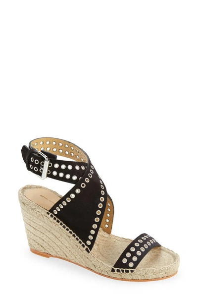 Isabel Marant Iriane Grommet Espadrille Wedge In Faded Black