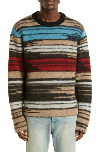 The Elder Statesman Mix N Marl Striped Cashmere Sweater In Neutrals