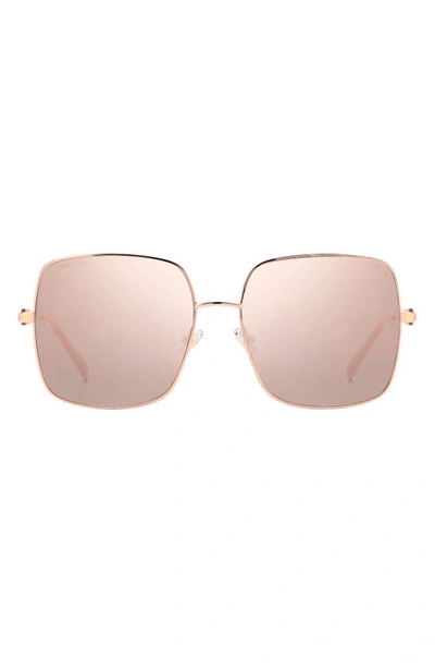 Jimmy Choo Lili 58mm Square Sunglasses In Rose Gold/pink Solid