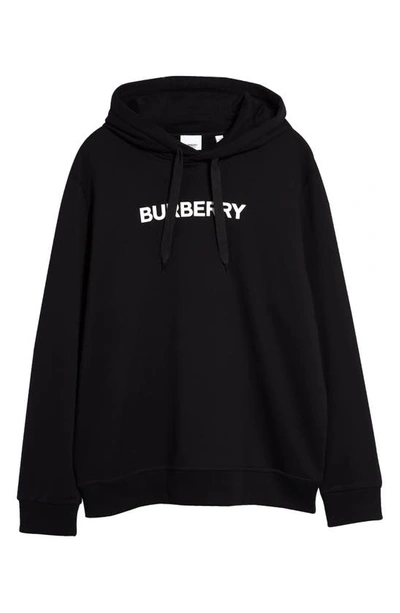 Burberry Ansdell Logo-print Cotton-jersey Hoodie In Black