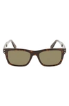 Ferragamo Gancini 54mm Rectangular Sunglasses In Tortoise/green