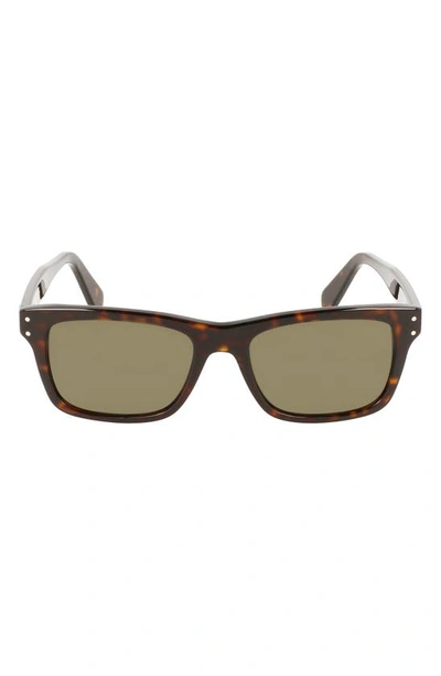 Ferragamo Gancini 54mm Rectangular Sunglasses In Tortoise/green