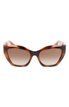 Ferragamo Gancio Acetate Cat-eye Sunglasses In Classic Tortoise