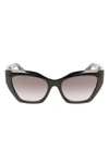 Ferragamo Gancini 54mm Rectangular Sunglasses In Black