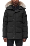 Canada Goose Carson Fusion Fit Hooded Down Parka With Genuine Coyote Fur Trim In Black