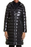 MONCLER MOKA QUILTED DOWN LONG PARKA