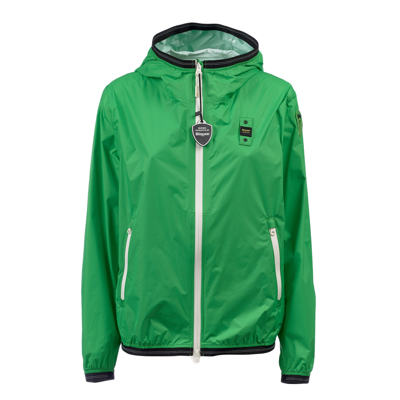 Blauer Contrast-trimmed Track Jacket In Green