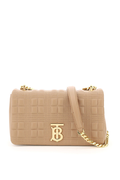 Burberry Lola Small Bag In Quilted Leather In Beige