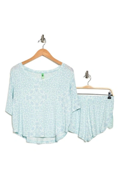 Honeydew Intimates Spring Fling Top & Shorts 2-piece Pajama Set In Mint Bandana