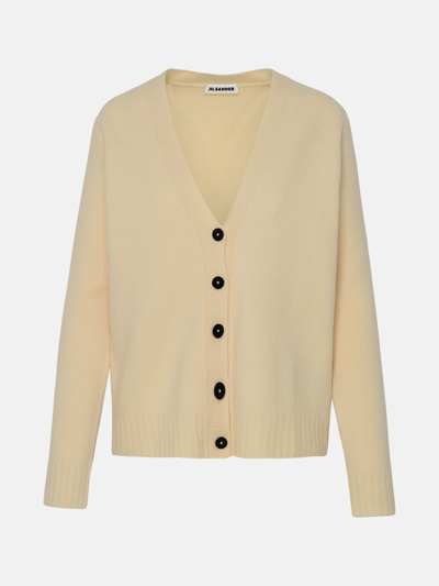 Jil Sander V-neck Cashmere-blend Cardigan In Cream