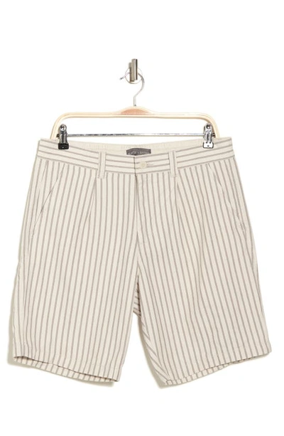 Slate & Stone Stripe Pleated Chino Shorts In Heather Grey Stripe