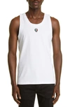 Dolce & Gabbana Two-way Stretch Cotton Singlet With Patch In White