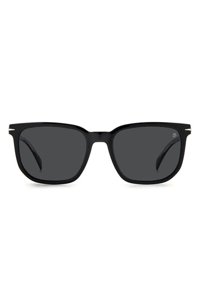 David Beckham Eyewear 54mm Square Sunglasses In Black Silver / Gray Pz