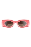 Loewe Paula Ibizia Original 49mm Square Sunglasses In Shiny Pink / Brown