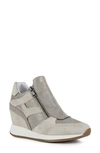 Geox Nydame Wedge Sneaker In Brown/ White