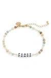 LITTLE WORDS PROJECT PEACE BEADED ANKLET