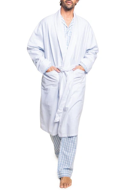 Petite Plume Cotton Flannel Dressing Gown In White