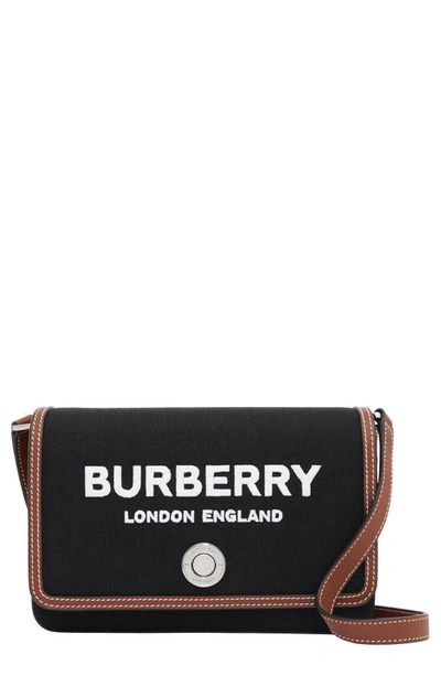 Burberry New Hampshire Small Canvas Crossbody Bag In Black