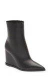 Gianvito Rossi 85 Leather Wedge Ankle Boots In Black