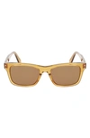 Ferragamo Gancini 54mm Rectangular Sunglasses In Transparent Caramel