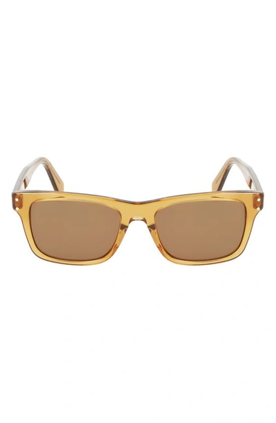 Ferragamo Gancini 54mm Rectangular Sunglasses In Transparent Caramel