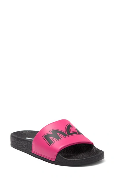 MCQ by Alexander McQueen Logo Slide Sandals McQ Alexander McQueen Black and White Metal Logo Slides McQ  main image 4