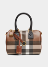 Burberry Check E-canvas Bowling Top-handle Bag In Dark Birch Brown