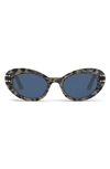Dior Signature 51mm Cat Eye Sunglasses In Tortoise/blue