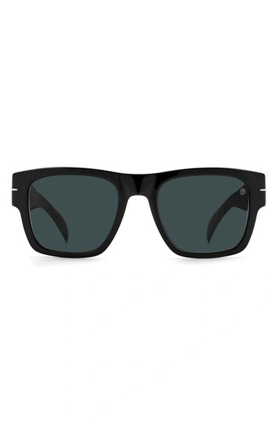 David Beckham Eyewear 52mm Rectangular Sunglasses In Black / Blue