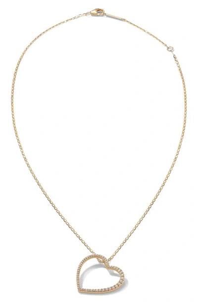 Lana Jewelry Flawless Graduating Diamond Heart Pendant Necklace In Yellow