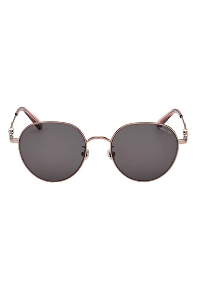 Moncler 55mm Gradient Round Sunglasses In Grey/tan